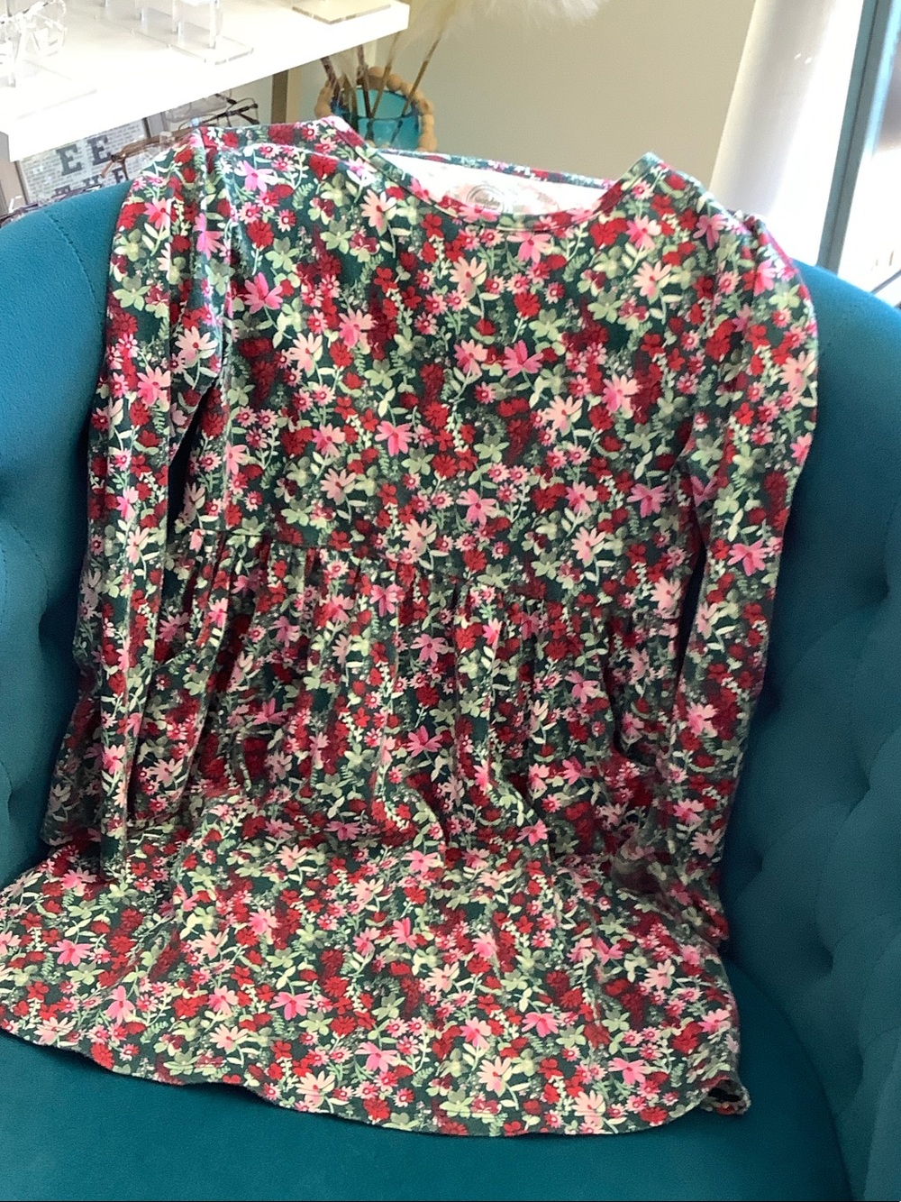 Wonder Nation Green Floral Short-Sleeve Girls' dress